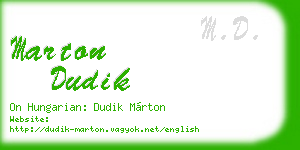 marton dudik business card